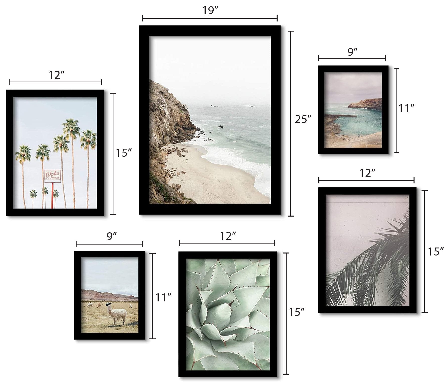 California Coast - 6 Piece Framed Gallery Wall Set - Americanflat