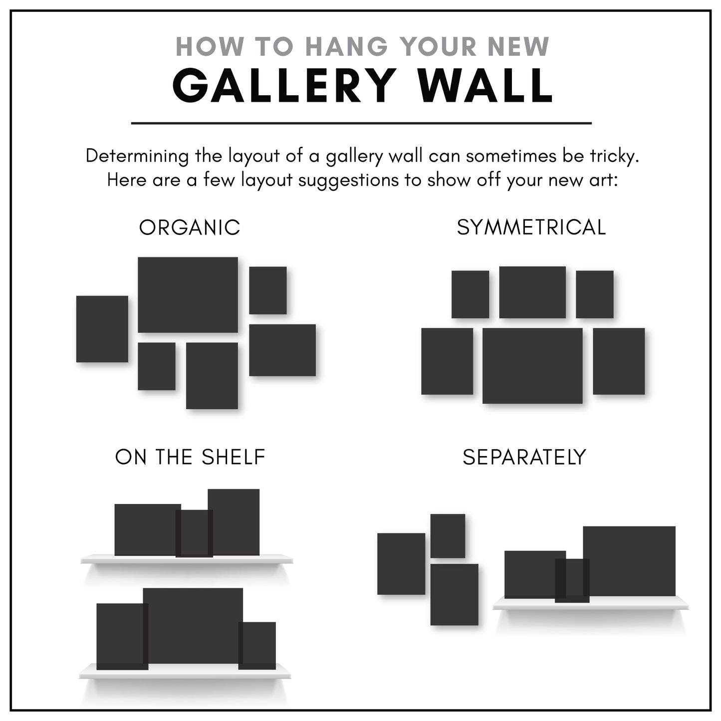 Black and White Modern Tropical Blue Moon - 6 Piece Framed Gallery Wall Set