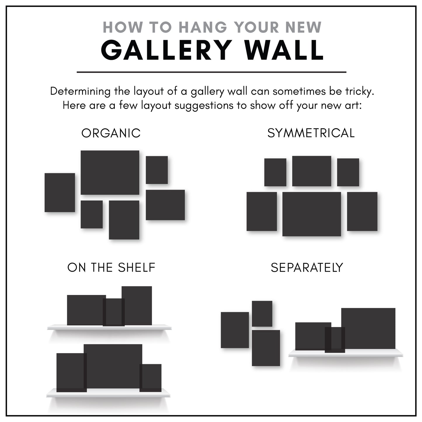 Minimalist Black & White - 6 Piece Canvas Gallery Wall Set