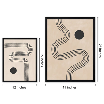 Americanflat Mid Century Neutral Abstract Landscape by The Print Republic - 2 Piece Set
