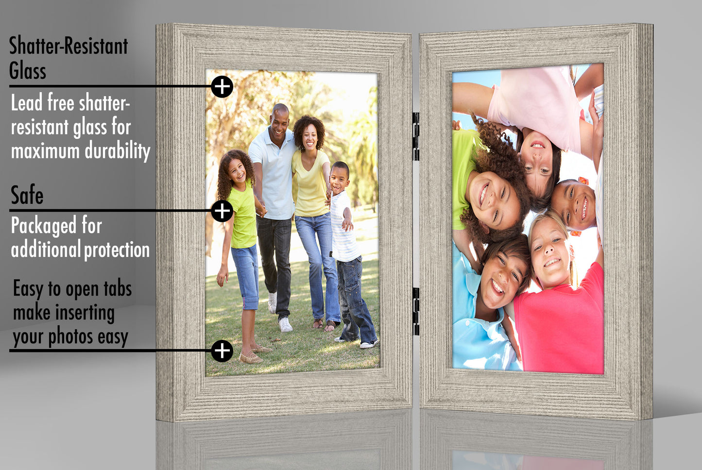 Hinged Picture Frame with Two Displays | Choose Color