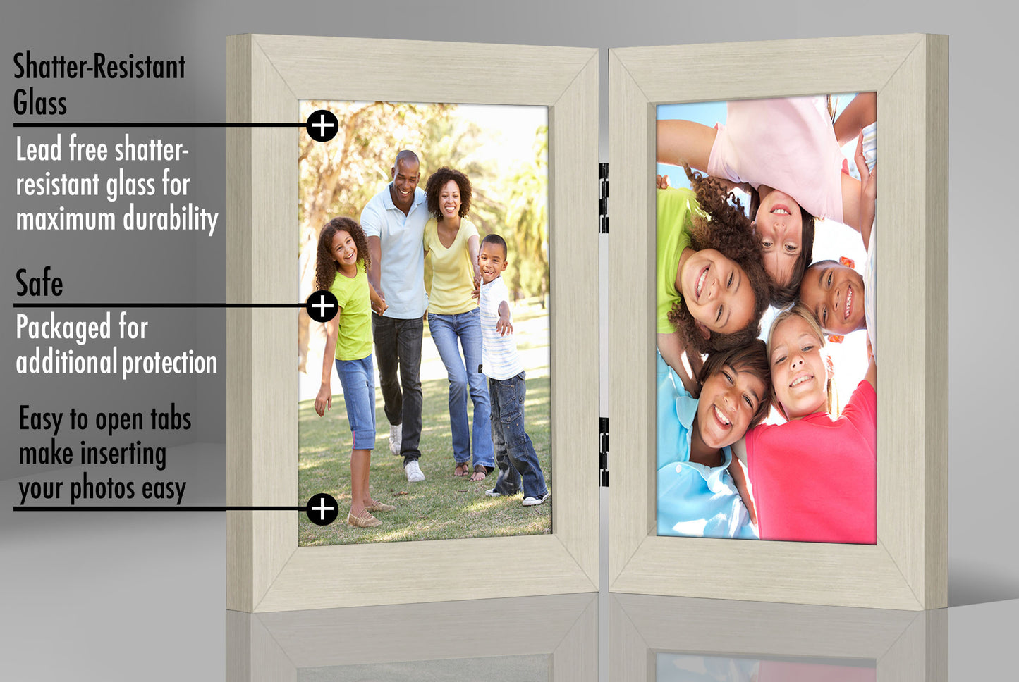 Hinged Picture Frame with Two Displays | Choose Color