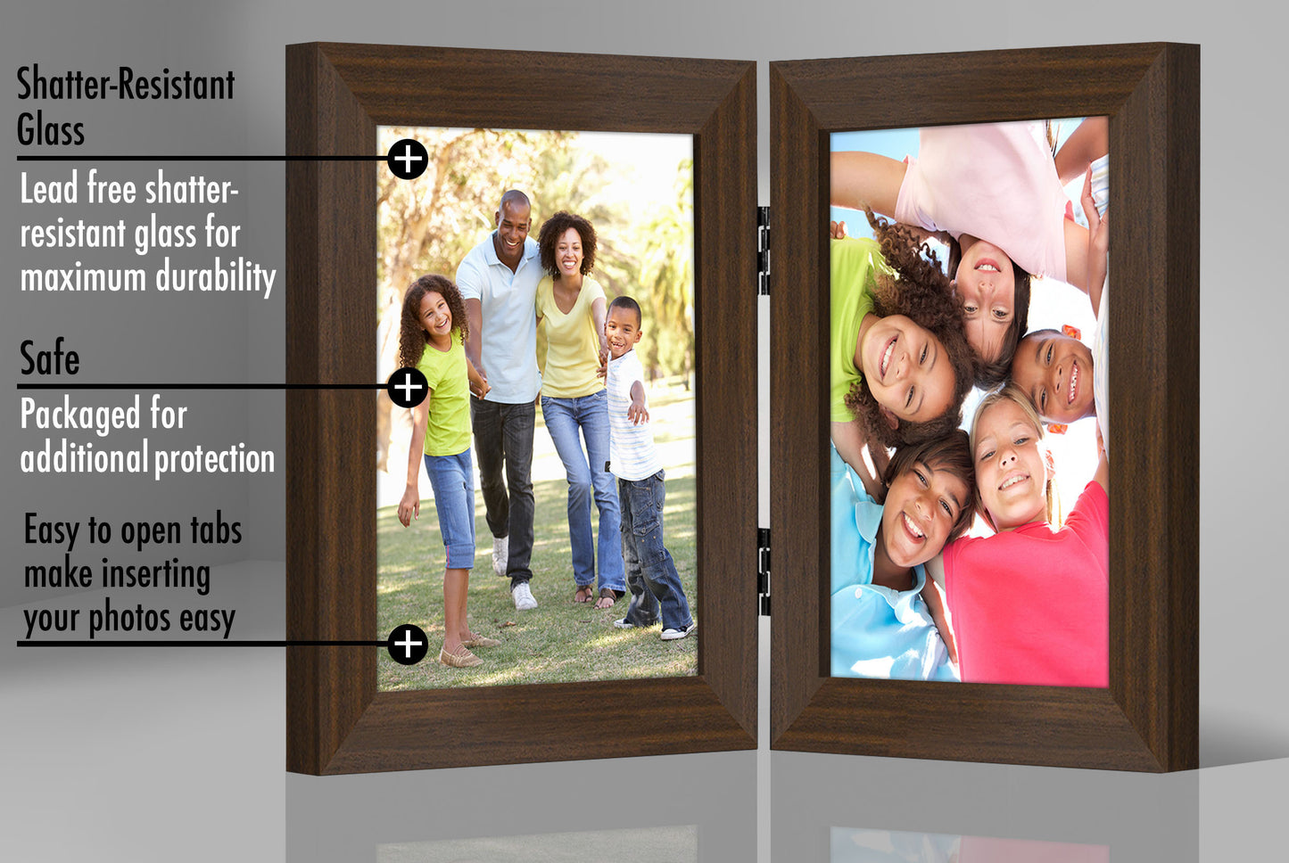 Hinged Picture Frame with Two Displays | Choose Color