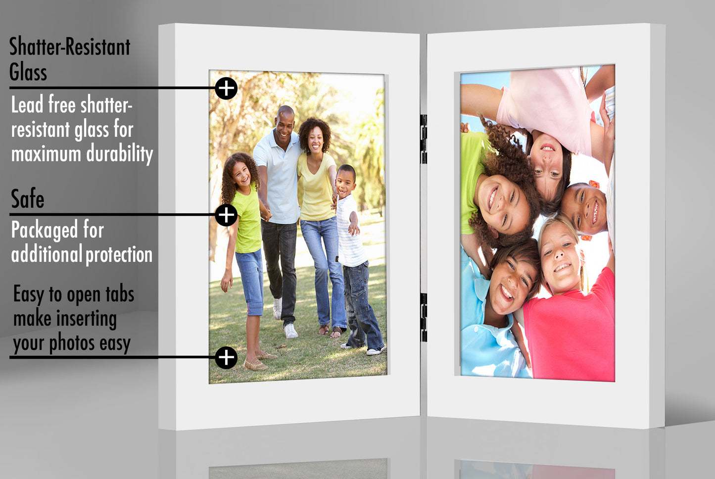 Hinged Picture Frame with Two Displays | Choose Color