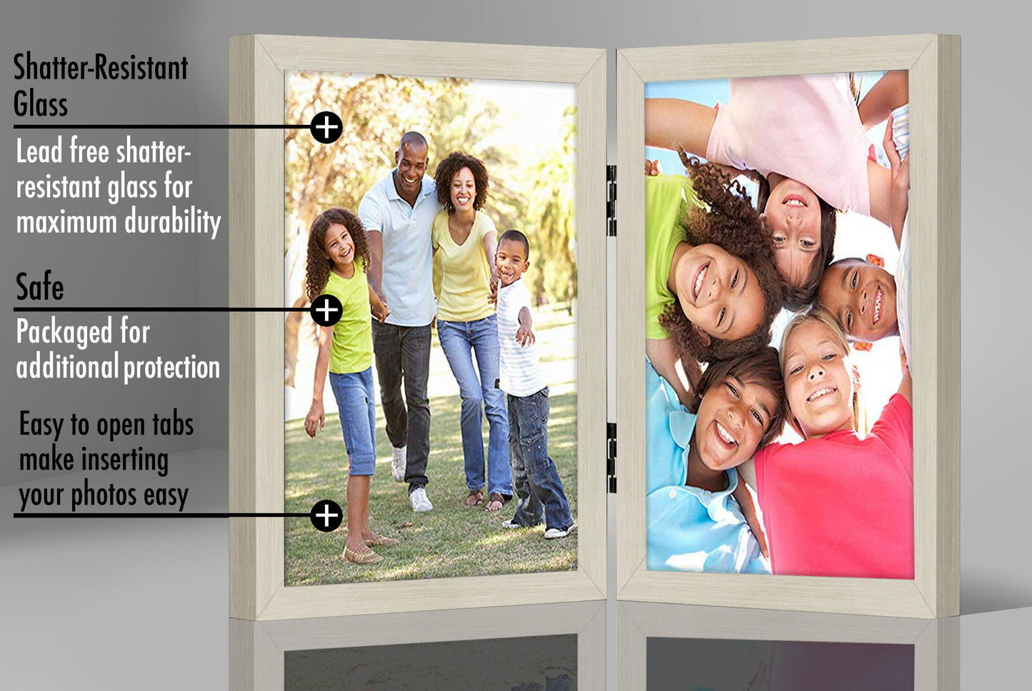 Hinged Picture Frame with Two Displays | Choose Color