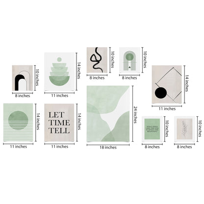 Americanflat Minimalist Green Geometric by The Print Republic - 10 Piece Set