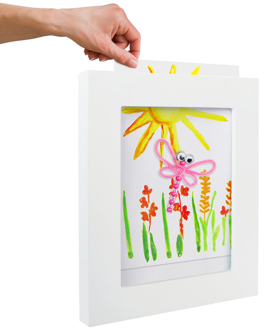 Single Opening | Slide In Kids Art Frame for 8.5x11 | Choose Color