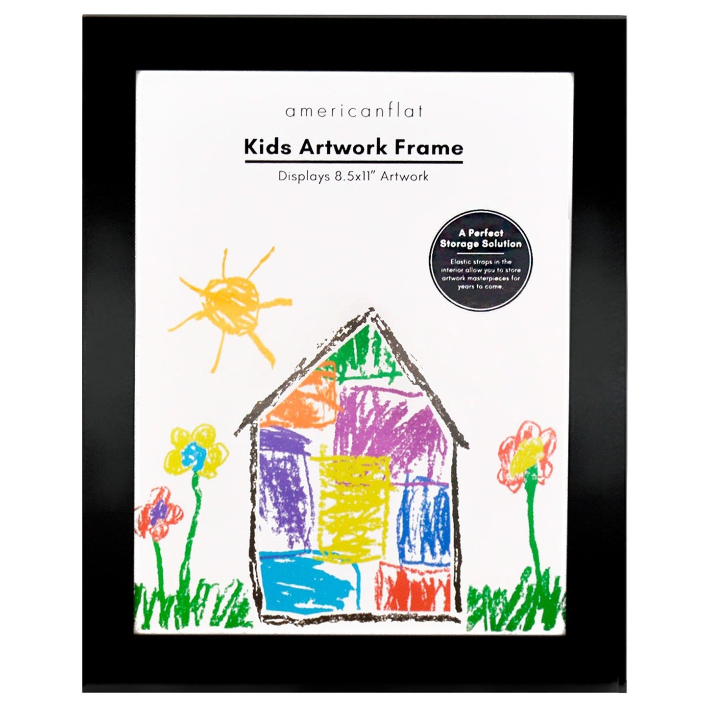 Front Loading Kids Art Frame with Storage for 8.5x11 Pictures | Choose Color