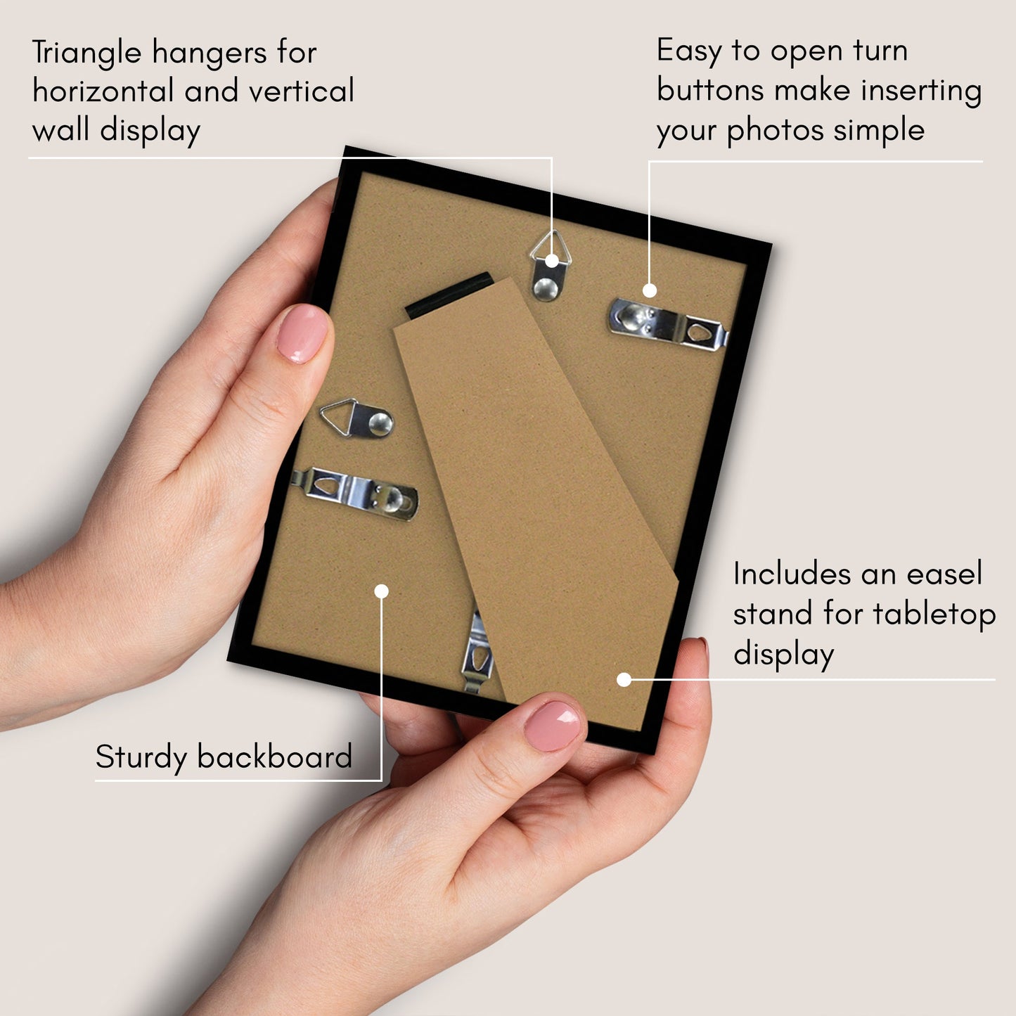 Modern Gallery Picture Frame without Mat, Black  | Streamline Collection