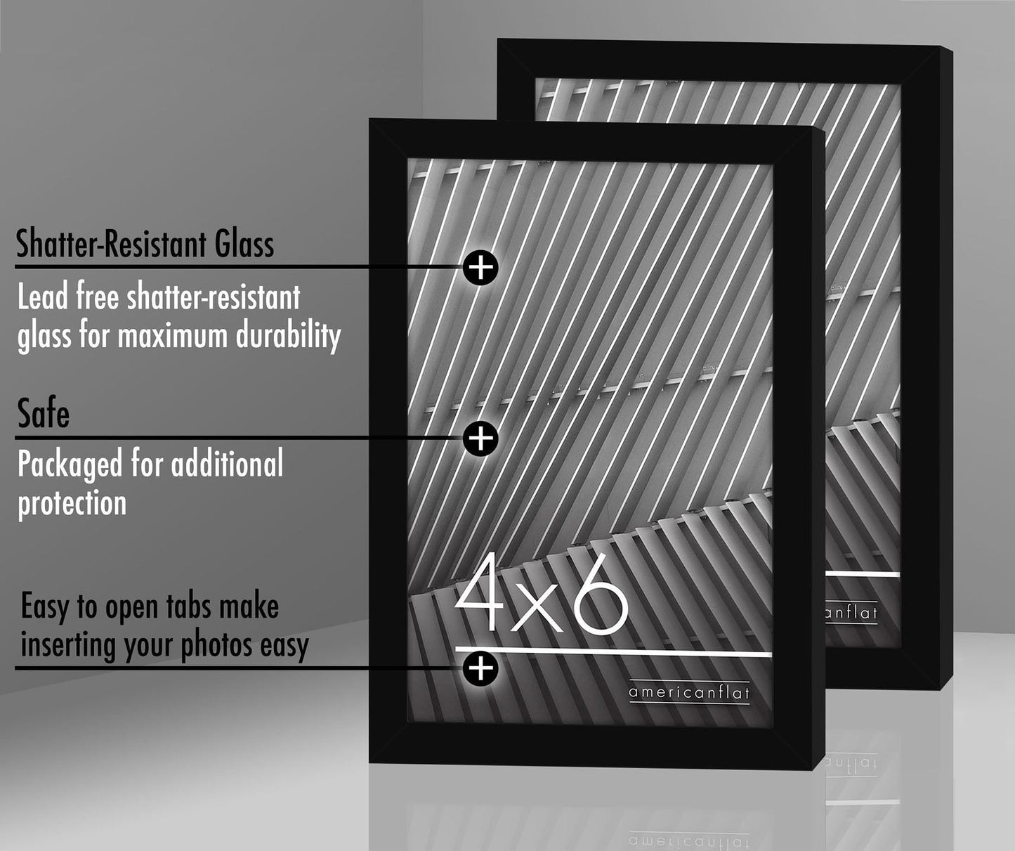 Multipack | Black Thin Border Photo Frame | Choose Size and Quantity