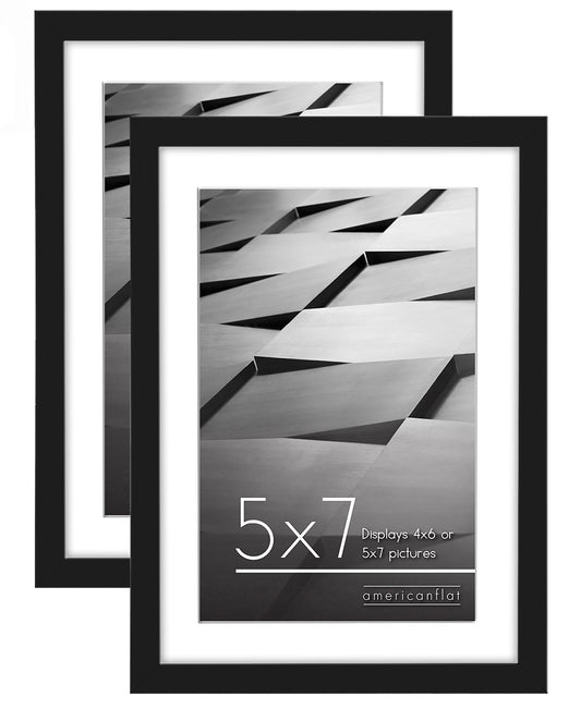 Multipack | Black Thin Border Photo Frame | Choose Size and Quantity