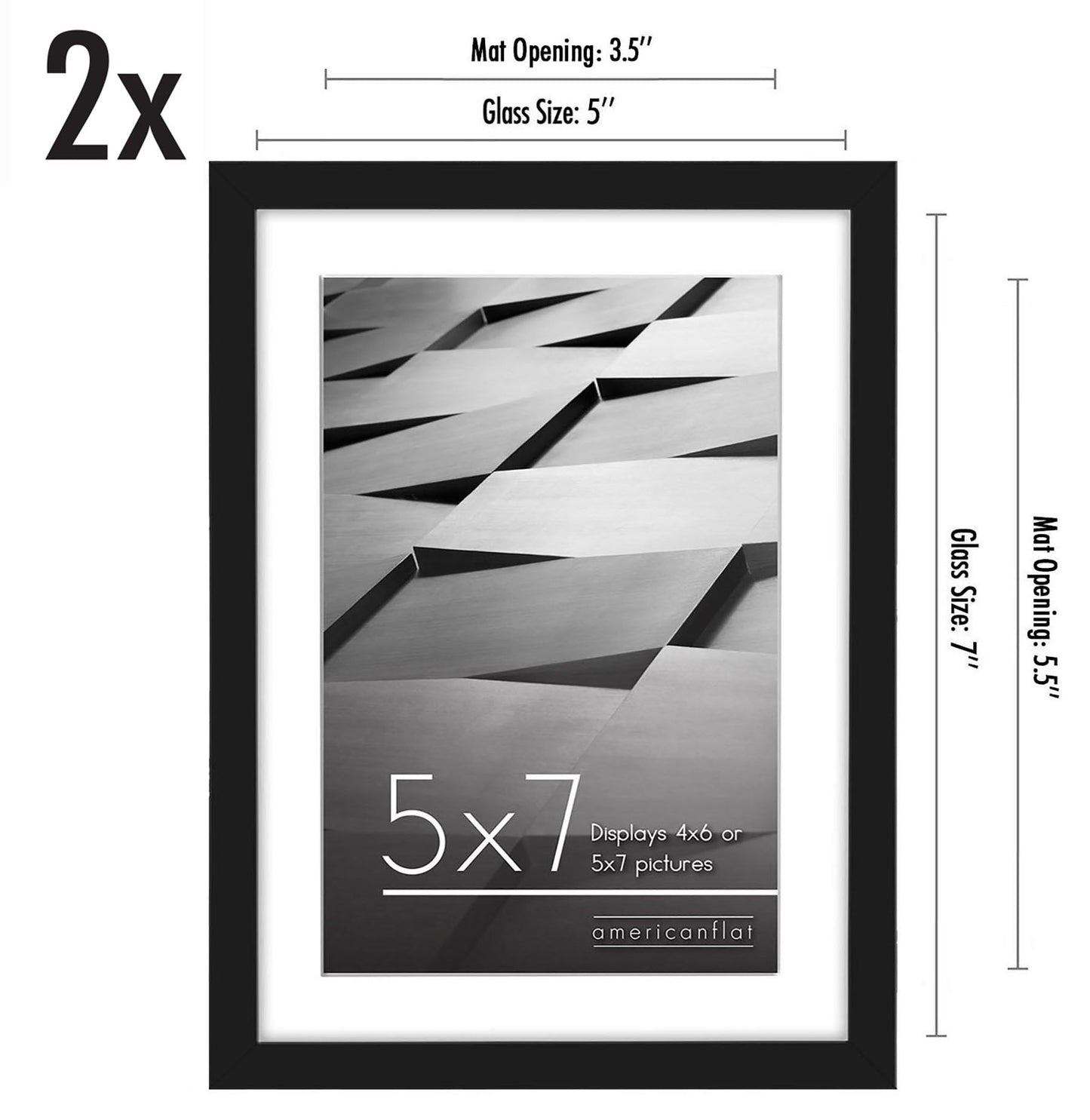 Multipack | Black Thin Border Photo Frame | Choose Size and Quantity