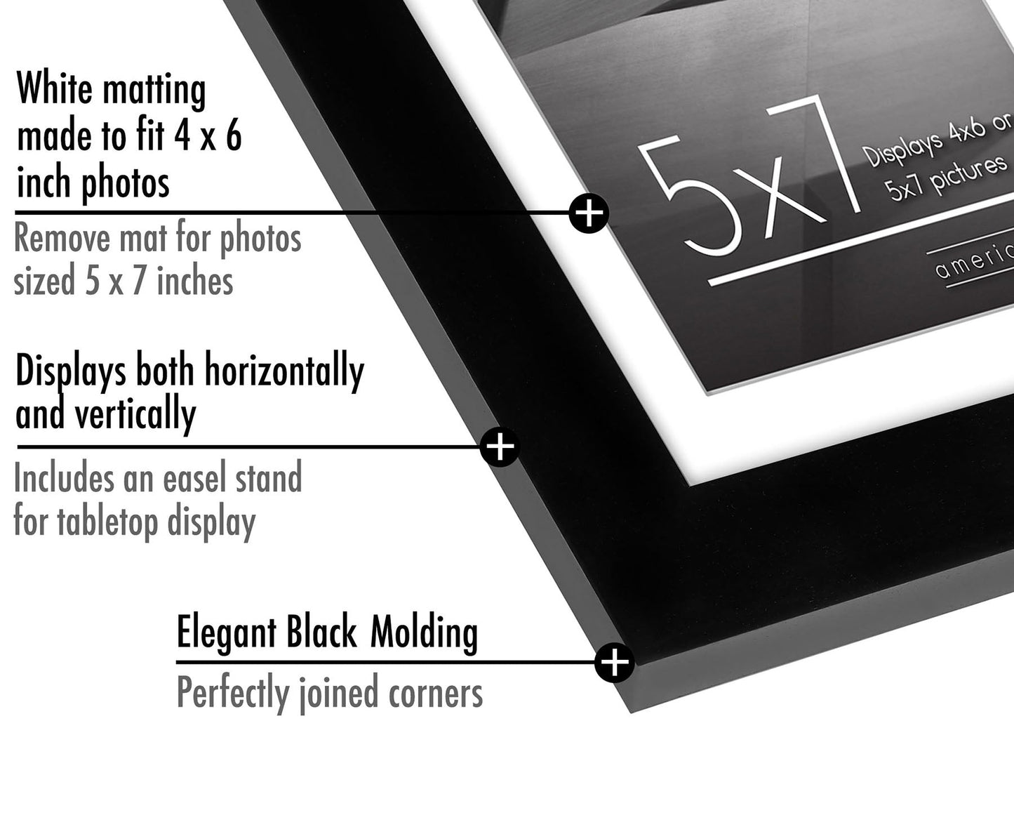 Multipack | Black Thin Border Photo Frame | Choose Size and Quantity