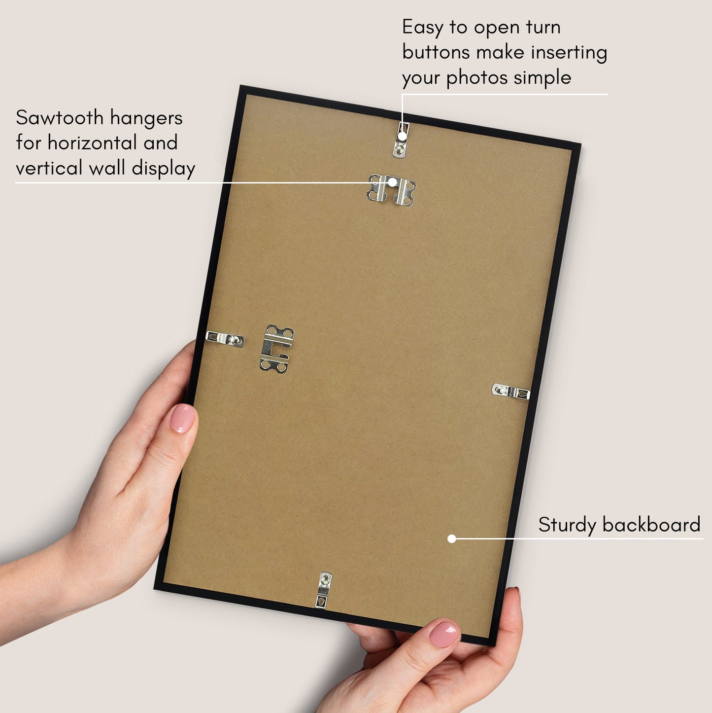Modern Gallery Picture Frame without Mat, Black  | Streamline Collection