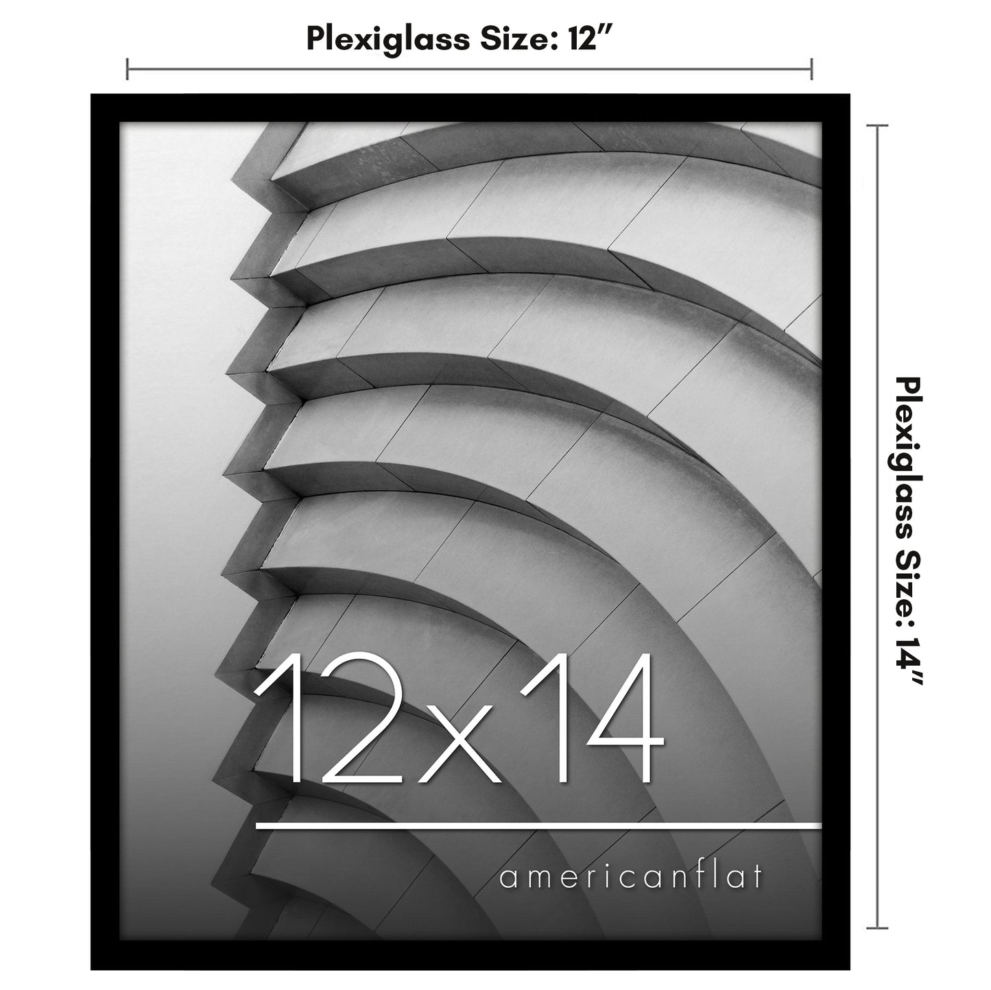 Modern Gallery Picture Frame without Mat, Black  | Streamline Collection
