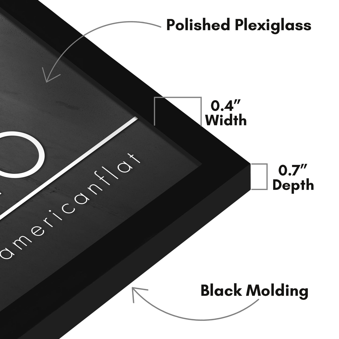 Modern Gallery Poster Frame without Mat, Black | Streamline Collection