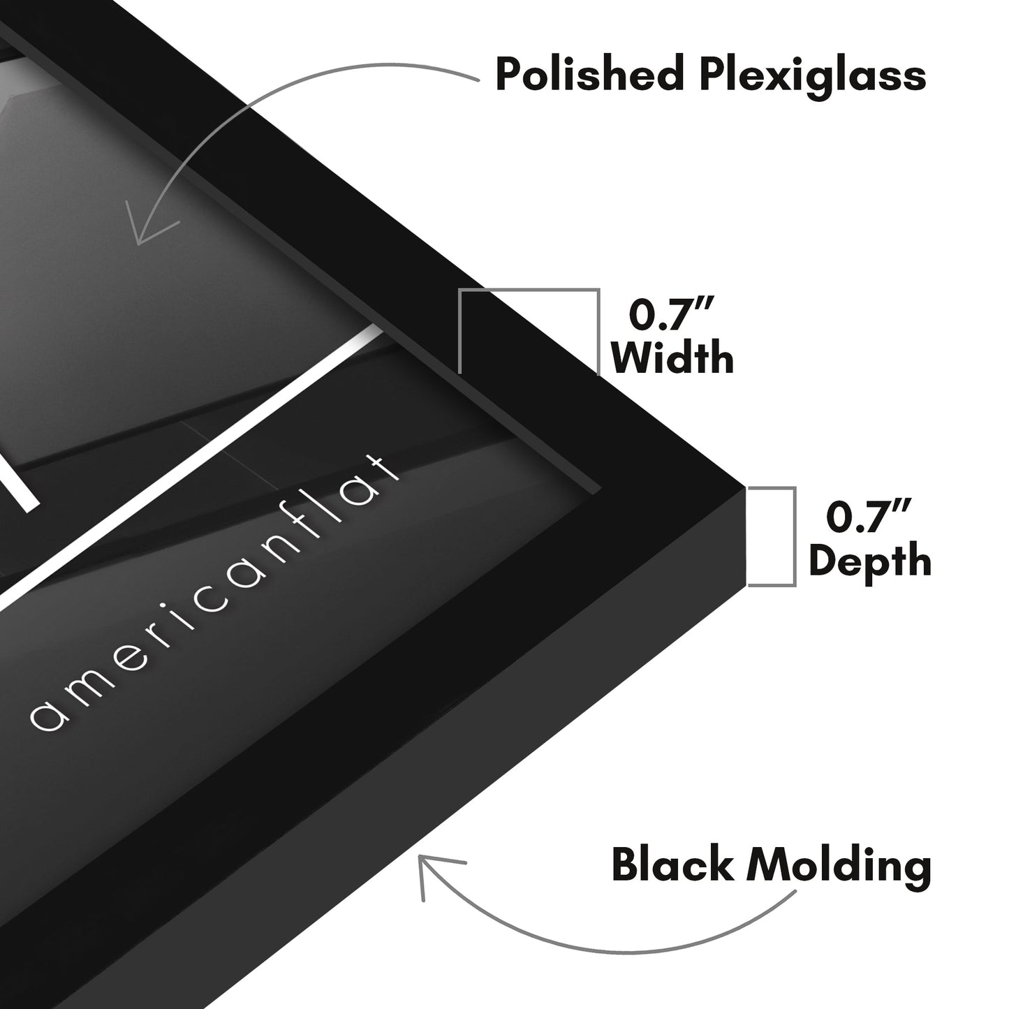 Modern Gallery Poster Frame without Mat, Black | Streamline Collection