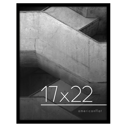 17x22 in Black - Hanging Hardware Included for Horizontal or Vertical Display Format - Picture Frame