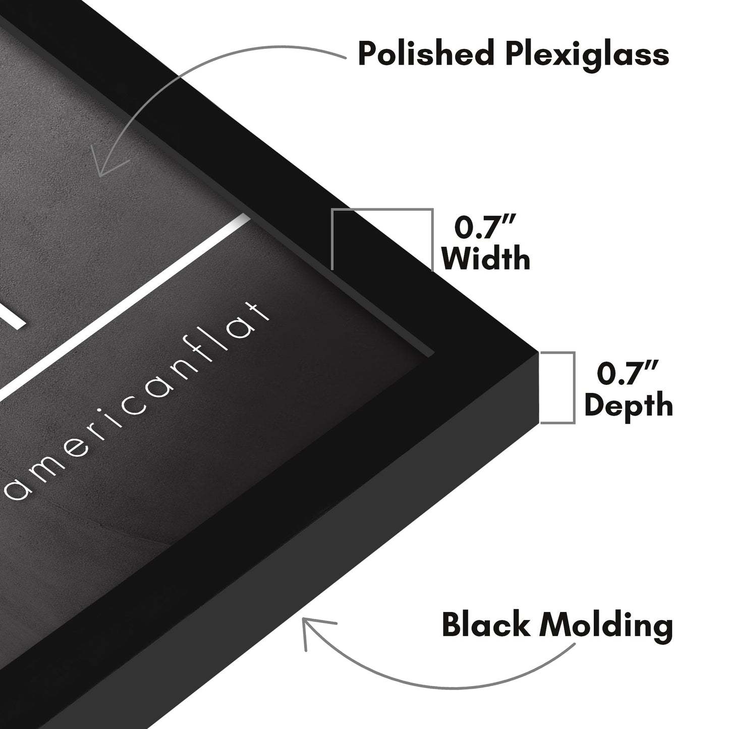 Modern Gallery Poster Frame without Mat, Black | Streamline Collection