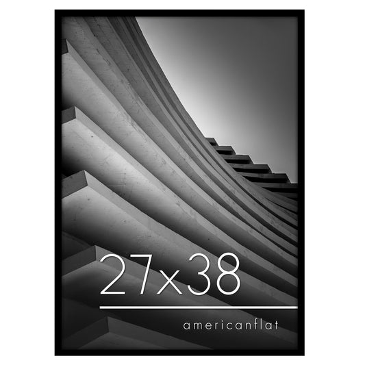 27x38 Black - Thin Border for Horizontal or Vertical Display Format - Picture Frame