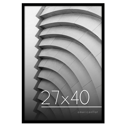 27x40 Movie in Black - Wall with Hanging Hardware Included for Horizontal or Vertical Display Format - Picture Frame