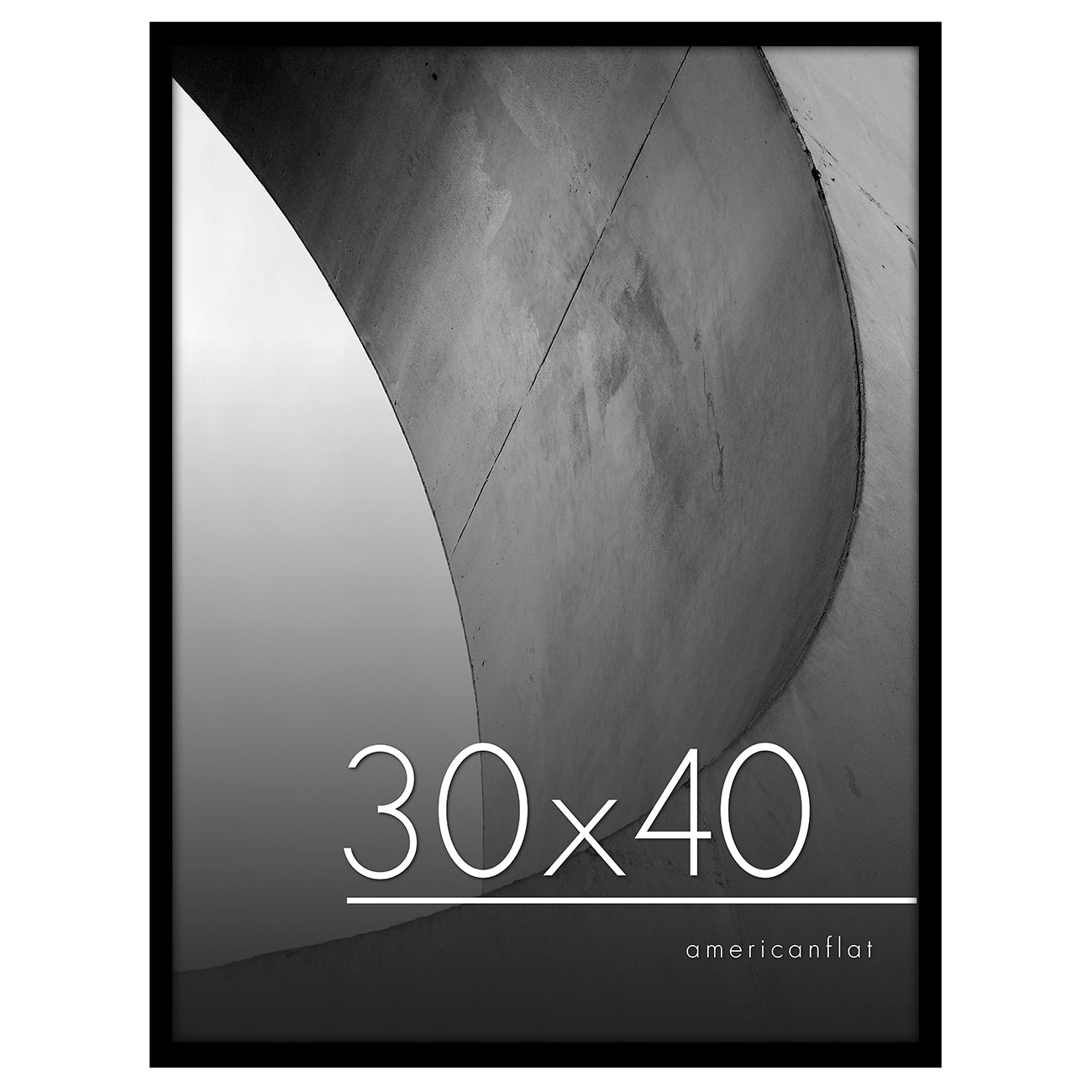 30x40 in Black - Wall with Hanging Hardware Included for Horizontal or Vertical Display Format - Picture Frame