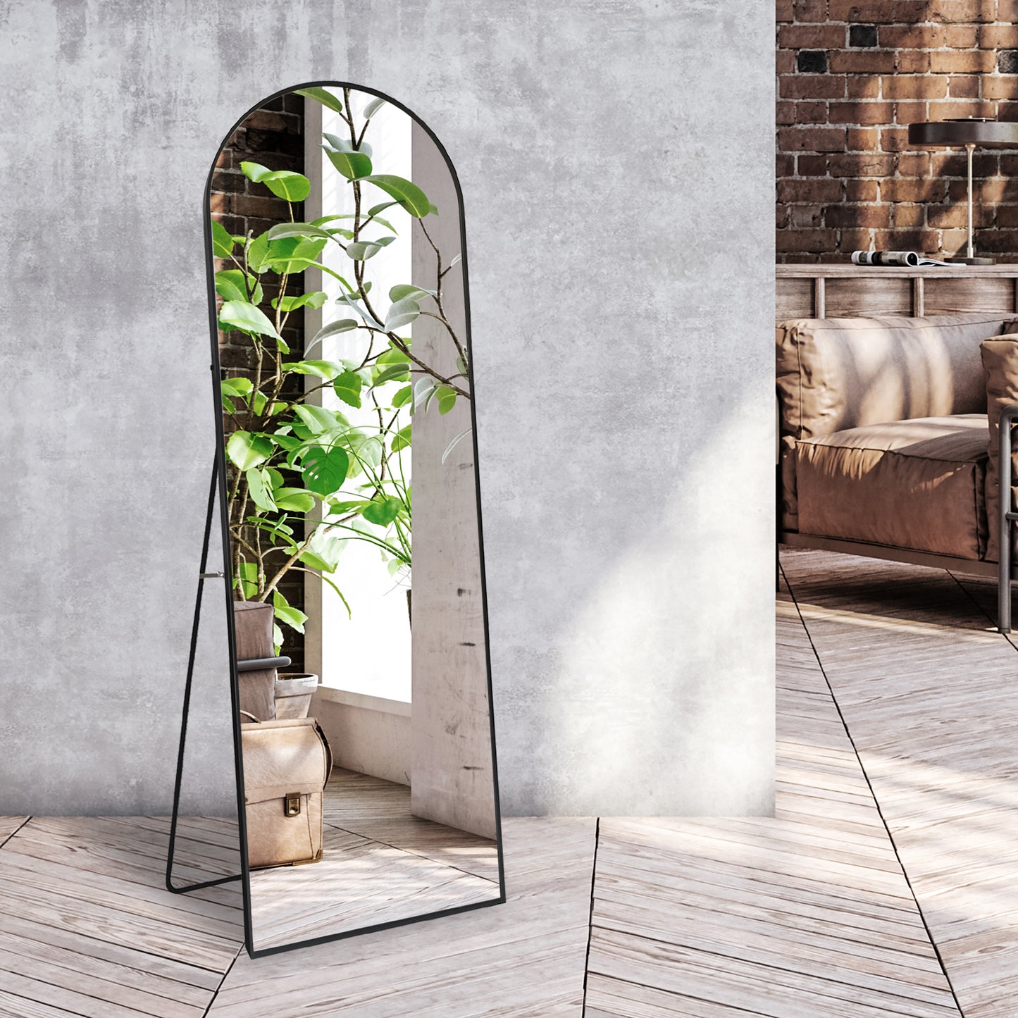 Full Length Mirror With Stand - Full Body Mirror for Bedroom, Living Room - 5ft Tall Mirror Full Body - Large Mirror Full Length