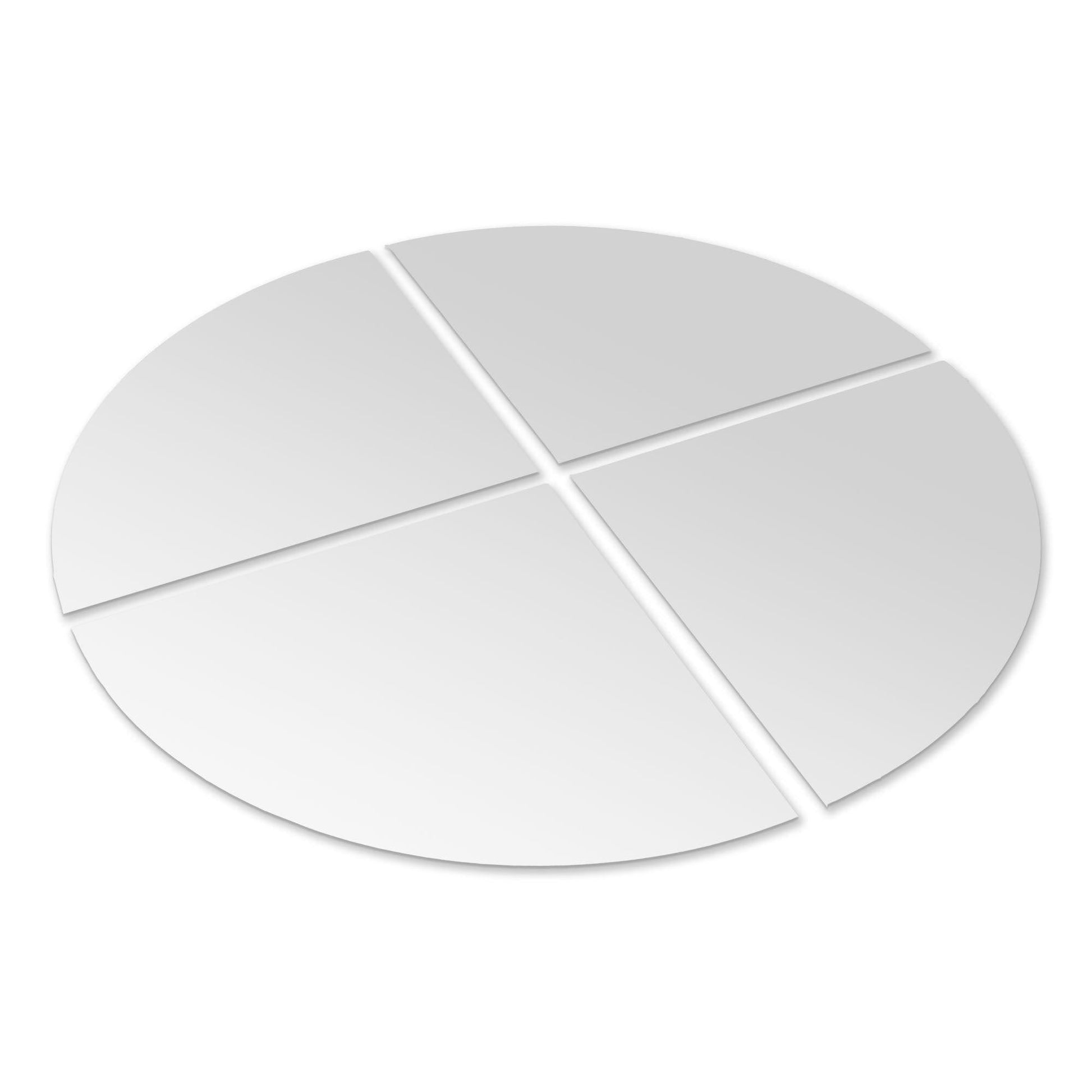 Americanflat Adhesive Mirror Tiles - Four Quarters Circular Design - Peel and Stick Mirrors for Wall. (4pcs Set)