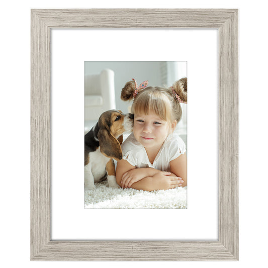 Picture Frame with Mat - Engineered Wood Photo Frame with Shatter-Resistant Glass