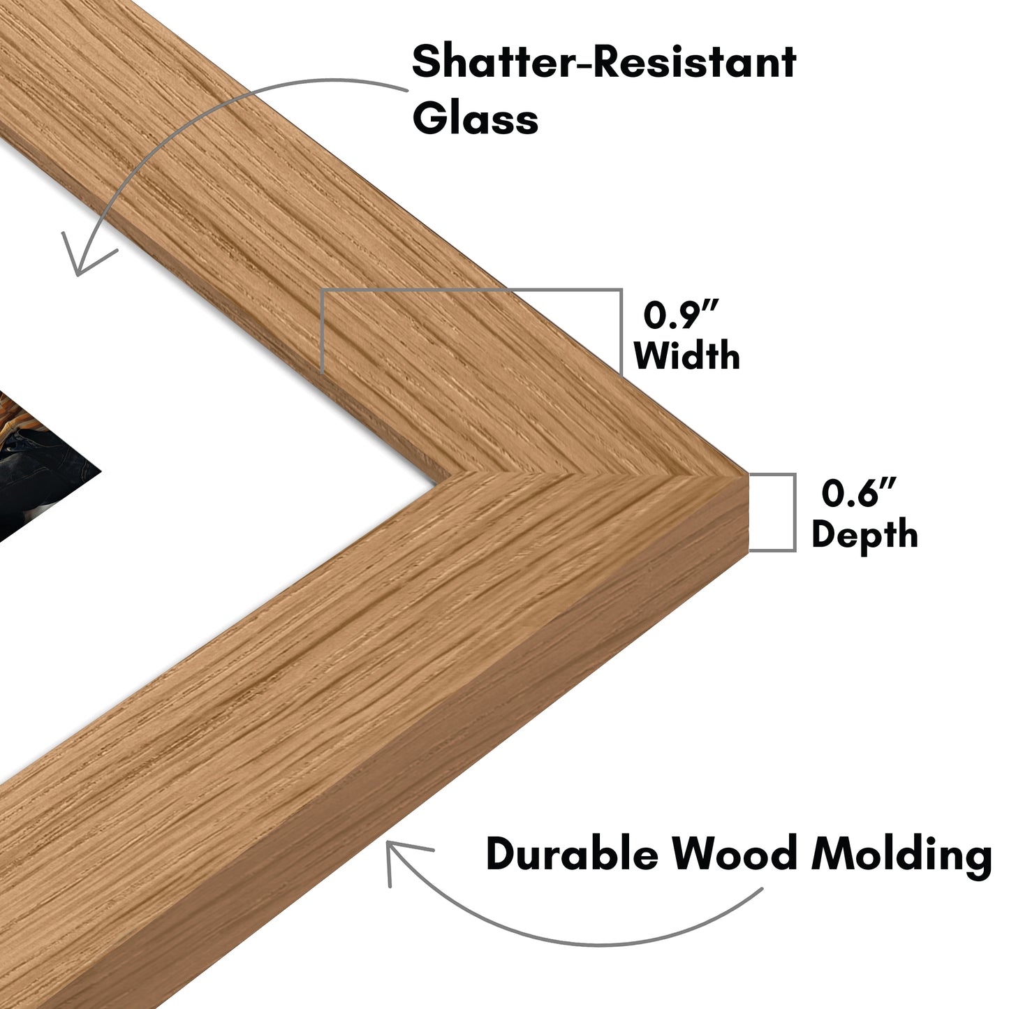 Picture Frame with Mat | Engineered Wood Photo Frame