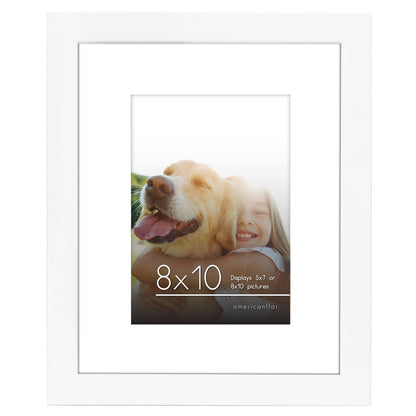 With Mat in Different Colors Composite Wood and Shatter-Resistant Glass Cover For Vertical Formats - Picture Frame