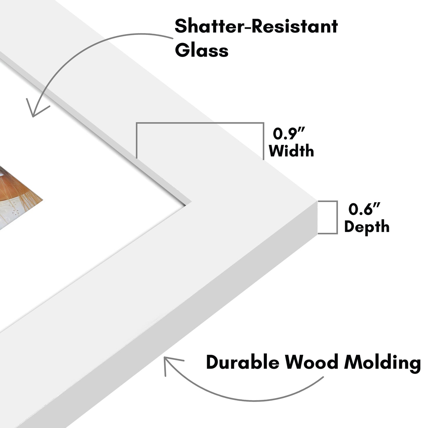 Picture Frame with Mat | Engineered Wood Photo Frame