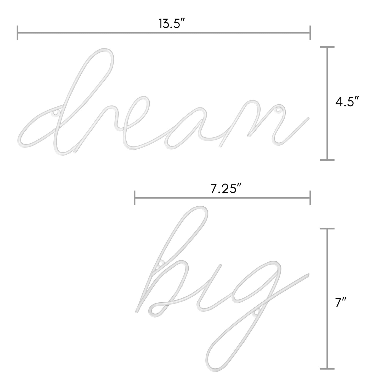 Americanflat - Dream Big Metal Line Art Wall Decor Sculpture Accents for Bedroom - Modern wall decor with Real Metal Abstract Wall Art - Single Line Minimalist Decor Sturdy Iron Hanging Decor