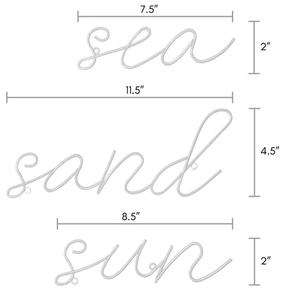 Americanflat - Sea Sand Sun Metal Line Art Wall Decor Sculpture Accents for Bedroom - Modern wall decor with Real Metal Abstract Wall Art - Single Line Minimalist Decor Sturdy Iron Hanging Decor