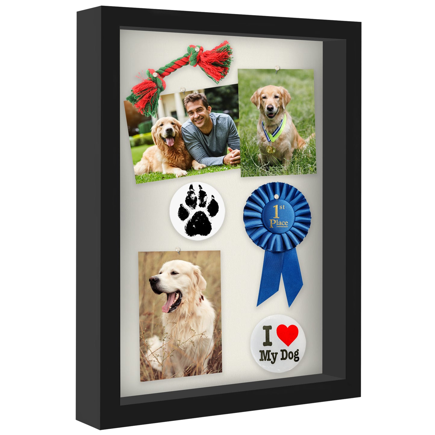 Shadow Box Frame with Soft Linen Back - Engineered Wood for Wall and Tabletop