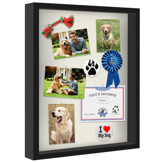 Shadow Box Frame with Soft Linen Back - Engineered Wood for Wall and Tabletop