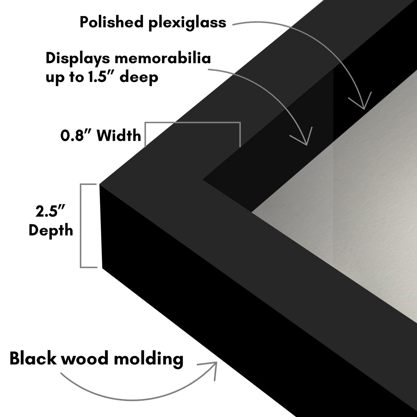 Shadow Box Frame with Soft Linen Back - Engineered Wood for Wall and Tabletop