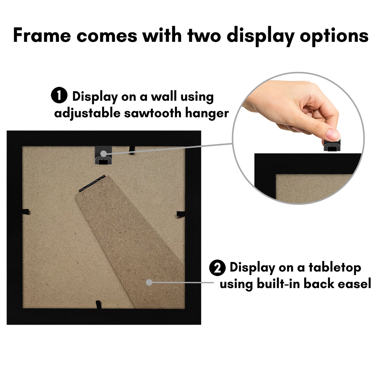 Picture Frame With Round Mat - Engineered Wood Photo Frame with Shatter-Resistant Glass Cover