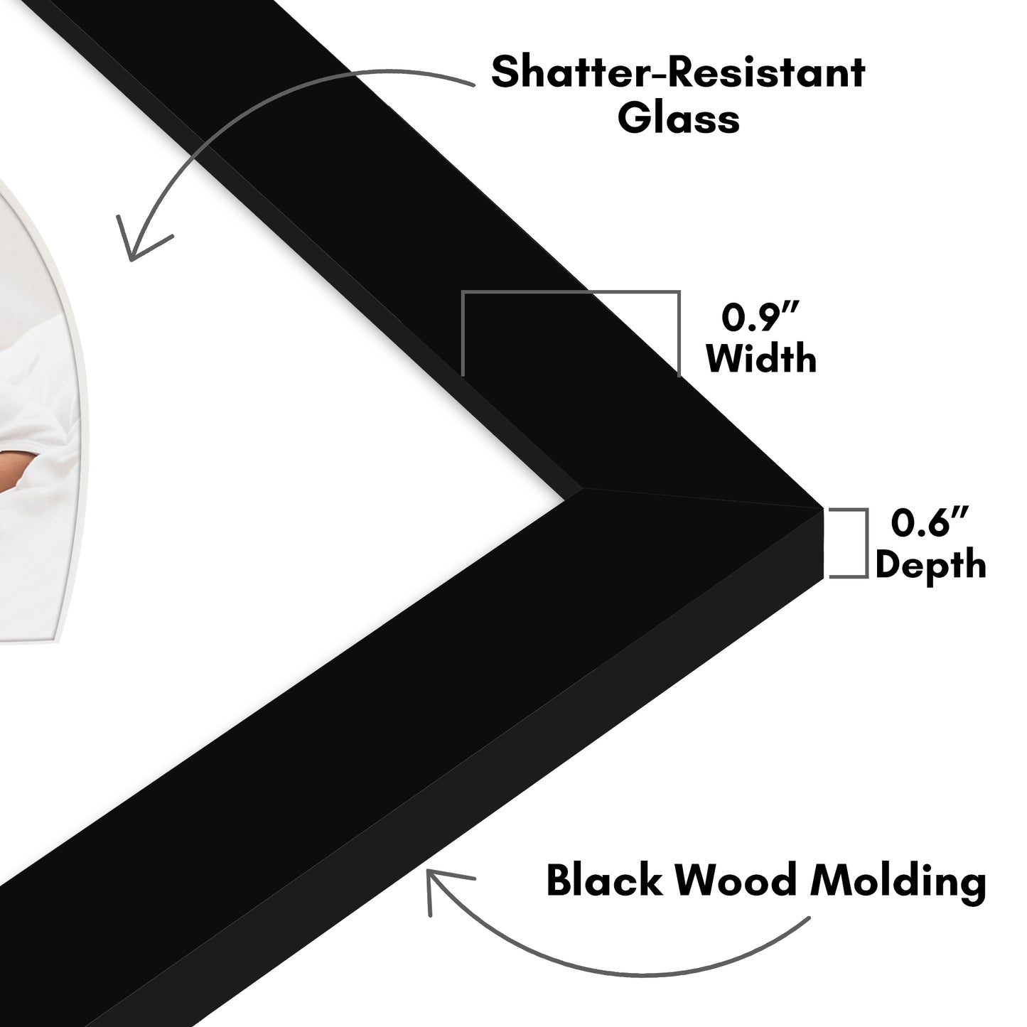 Picture Frame With Heart Shaped Mat -  Engineered Wood Photo Frame with Shatter-Resistant Glass Cover