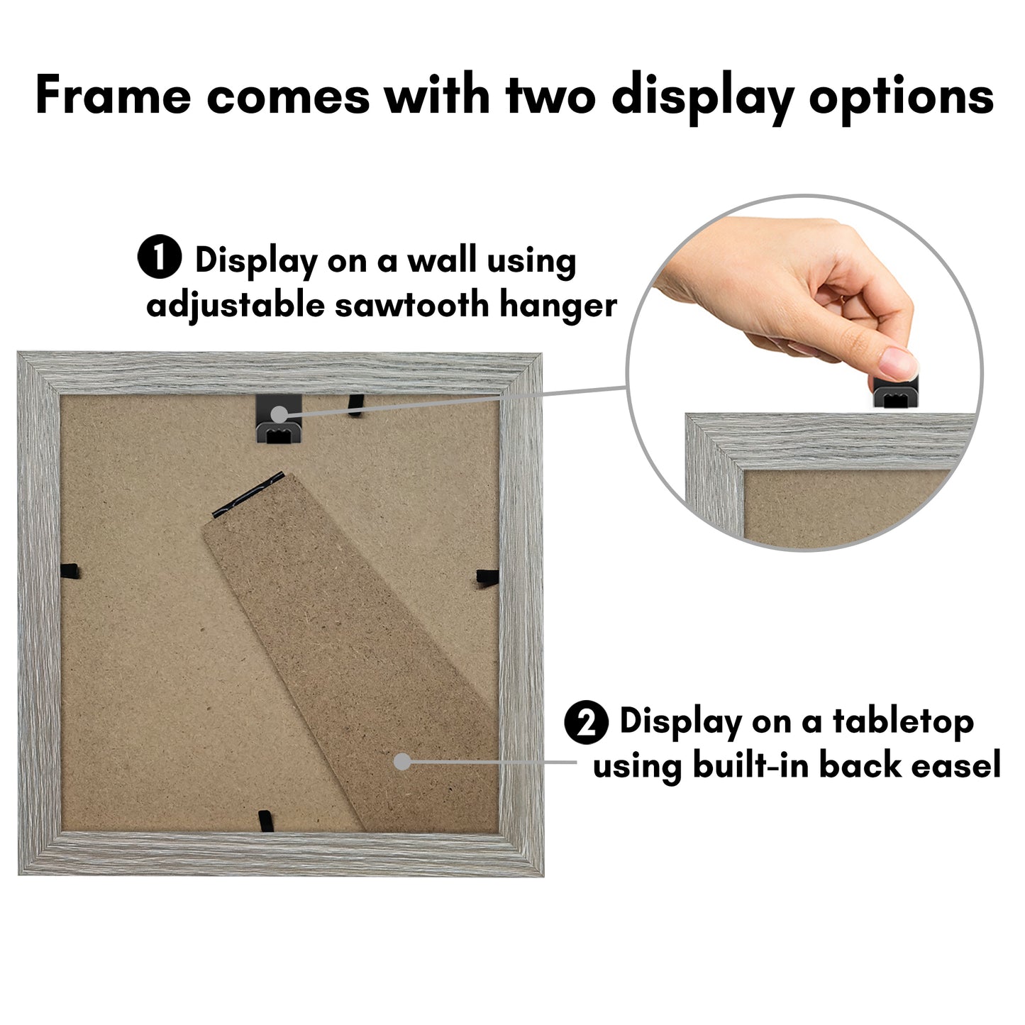 Picture Frame With Round Mat - Engineered Wood Photo Frame with Shatter-Resistant Glass Cover