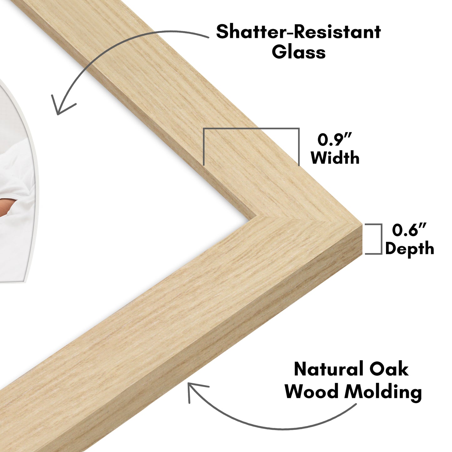 Picture Frame With Heart Shaped Mat -  Engineered Wood Photo Frame with Shatter-Resistant Glass Cover