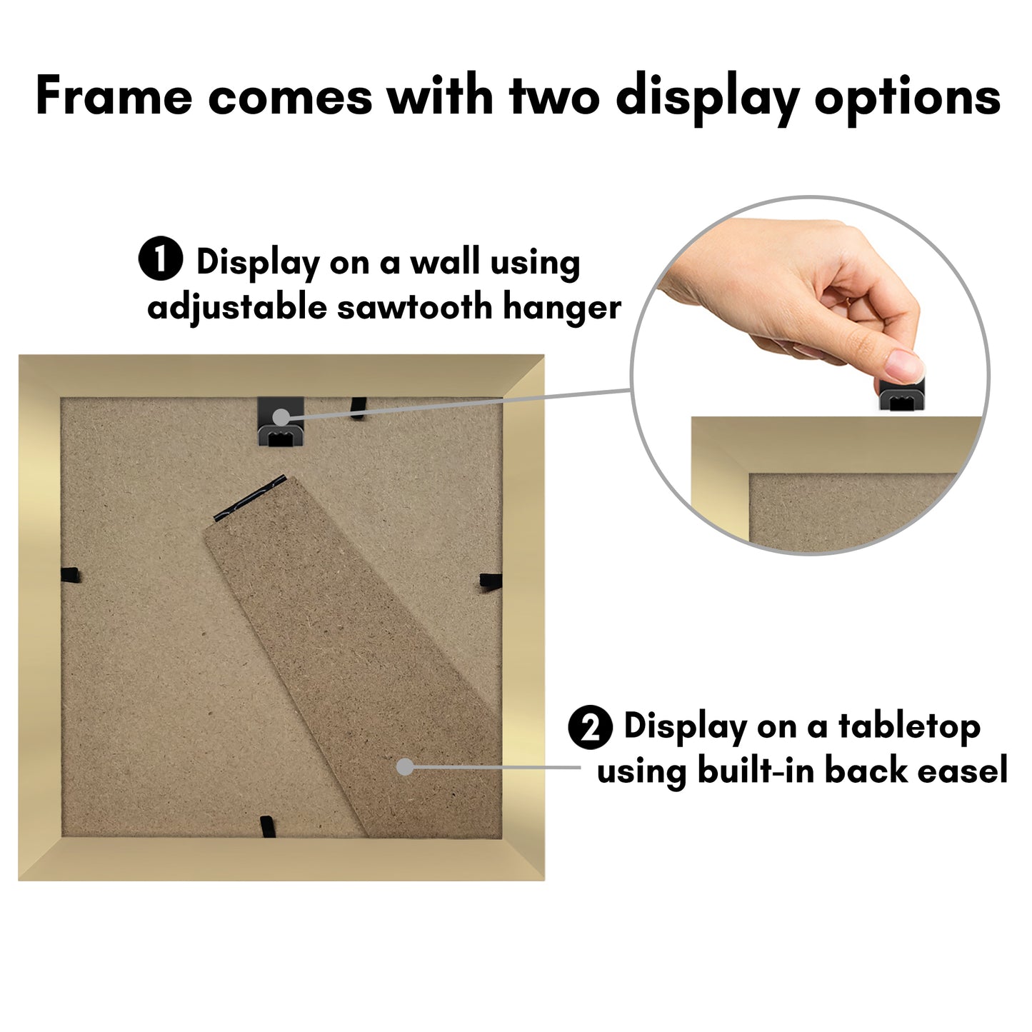 Picture Frame With Round Mat - Engineered Wood Photo Frame with Shatter-Resistant Glass Cover