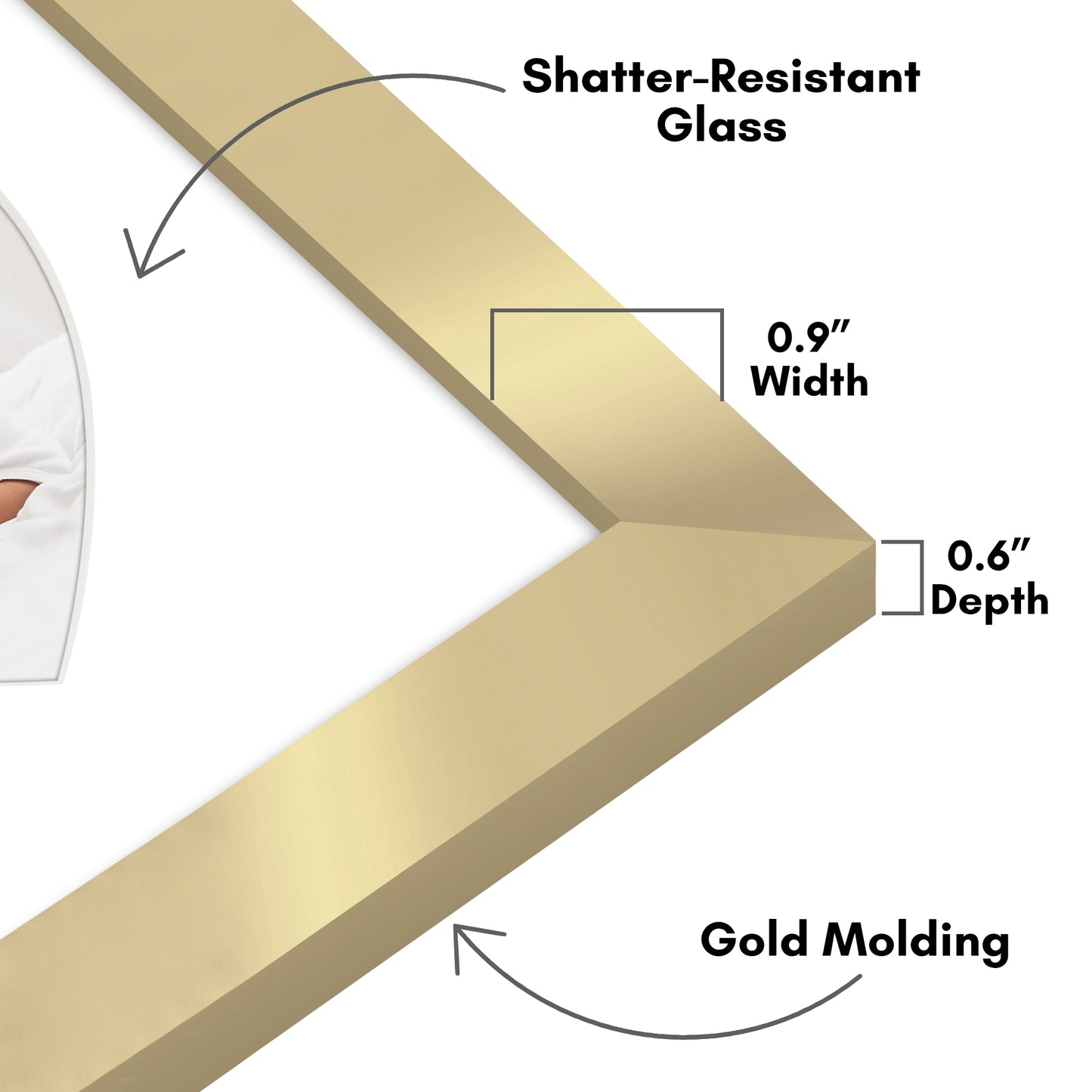 Picture Frame With Heart Shaped Mat -  Engineered Wood Photo Frame with Shatter-Resistant Glass Cover