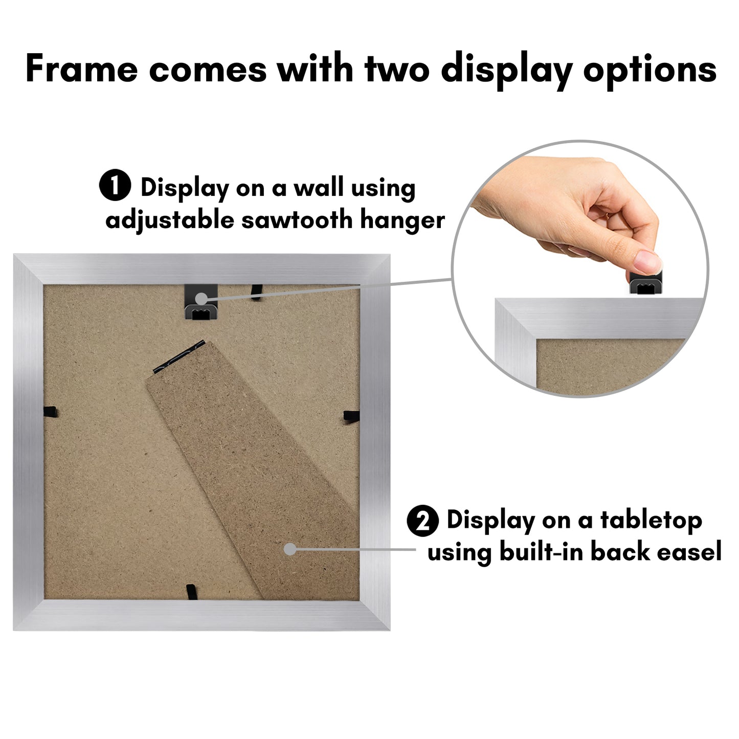 Picture Frame With Round Mat - Engineered Wood Photo Frame with Shatter-Resistant Glass Cover