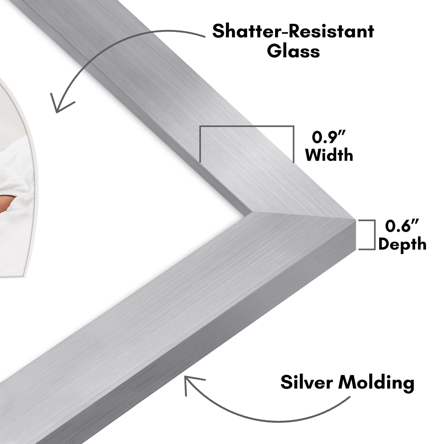 Picture Frame With Heart Shaped Mat -  Engineered Wood Photo Frame with Shatter-Resistant Glass Cover