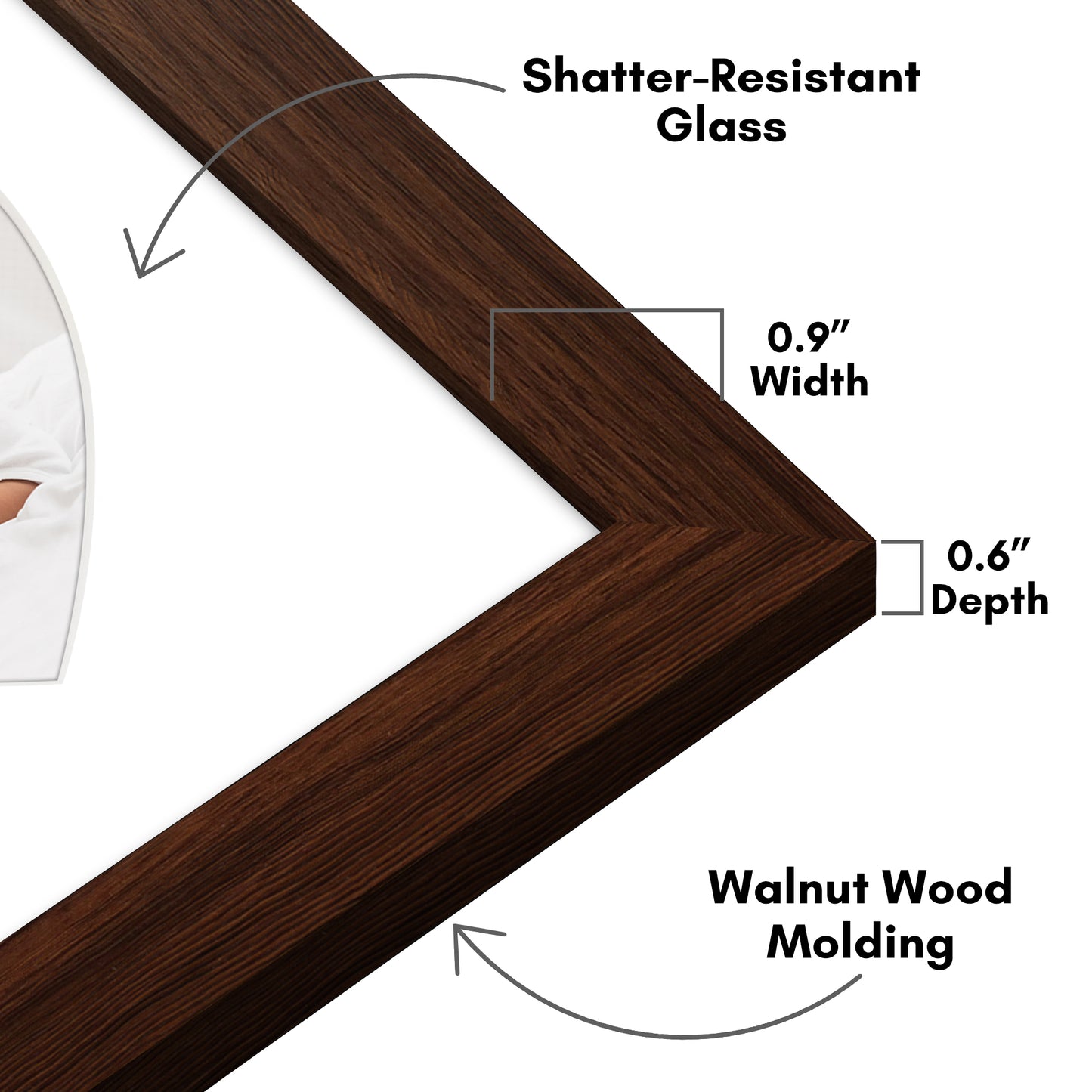 Picture Frame With Heart Shaped Mat -  Engineered Wood Photo Frame with Shatter-Resistant Glass Cover