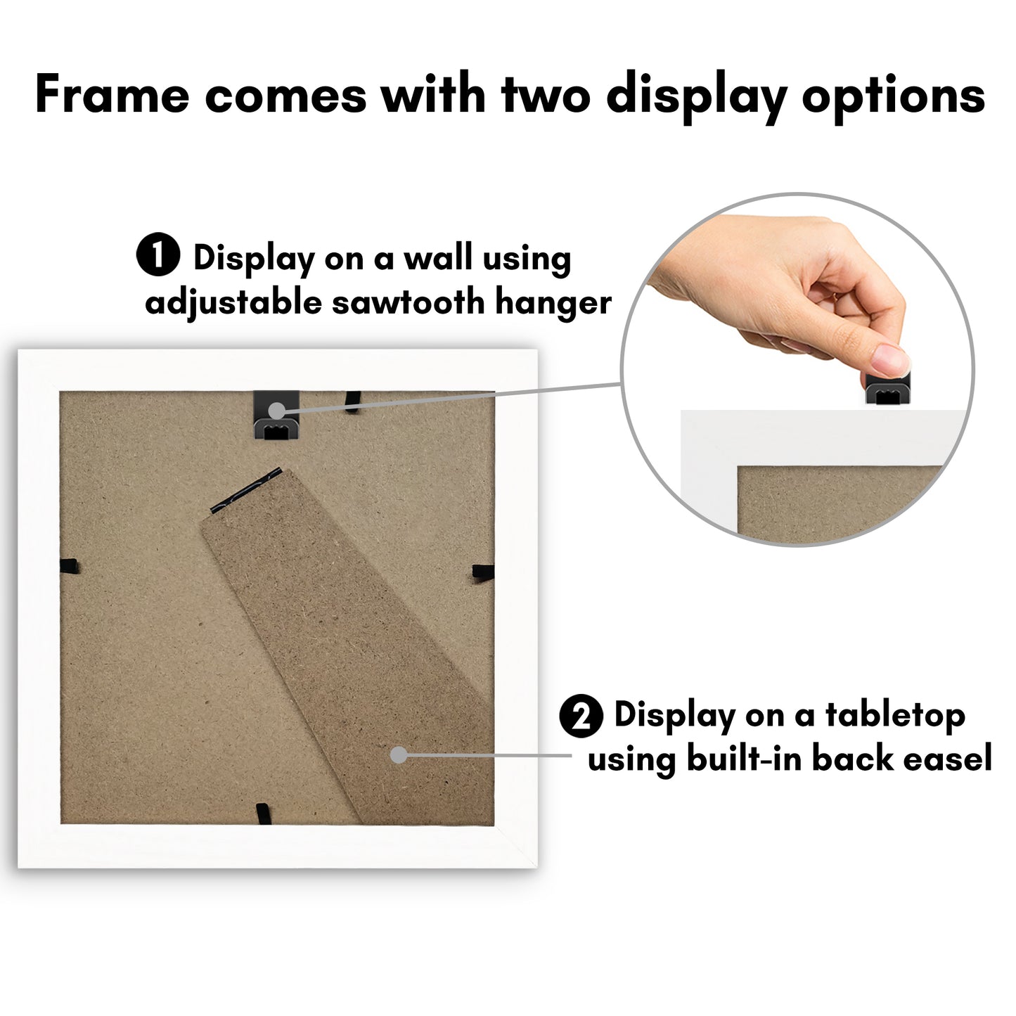 Picture Frame With Round Mat - Engineered Wood Photo Frame with Shatter-Resistant Glass Cover