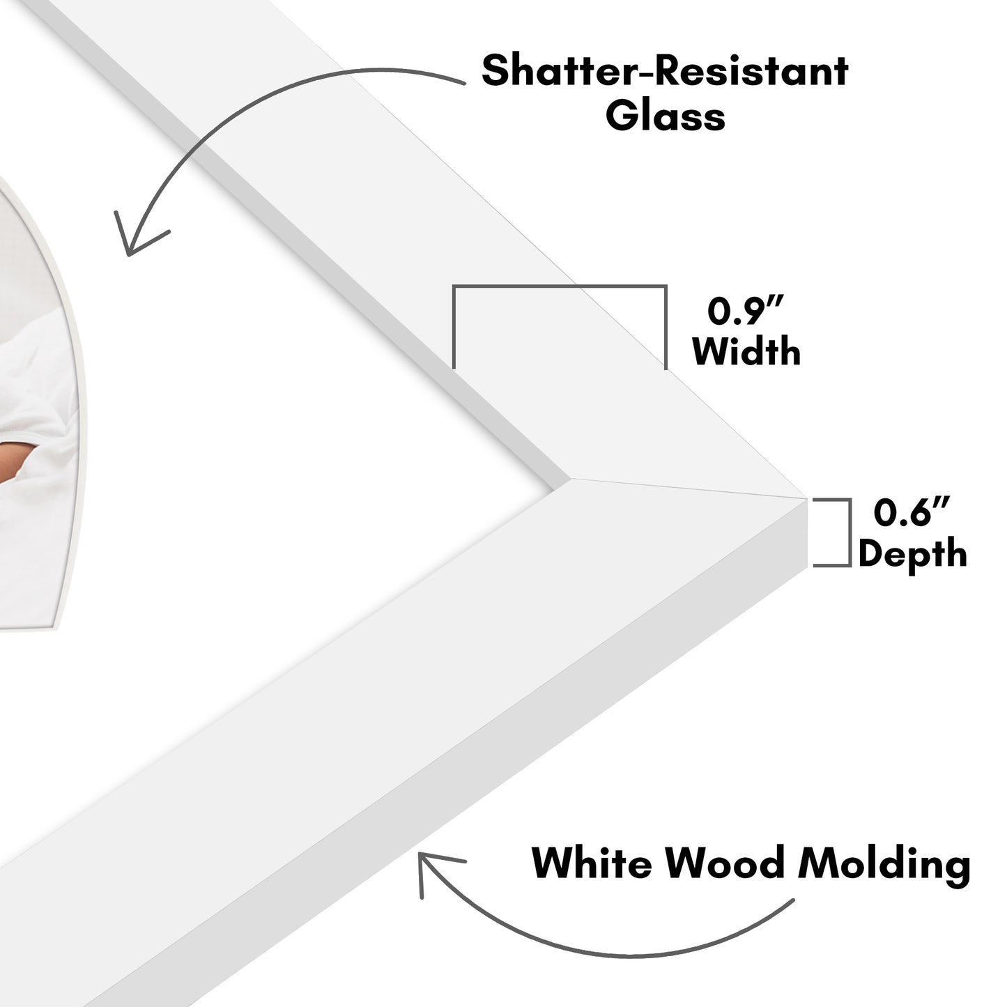 Picture Frame With Heart Shaped Mat -  Engineered Wood Photo Frame with Shatter-Resistant Glass Cover