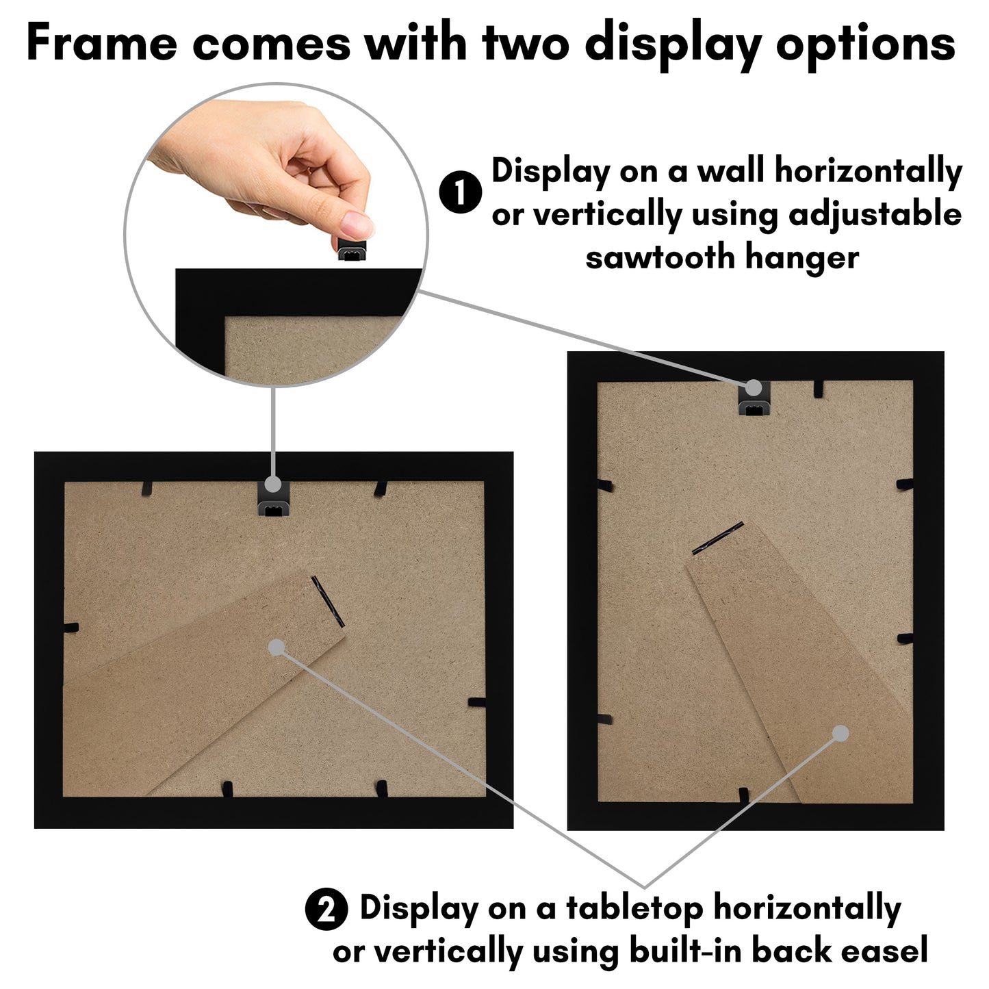 Picture Frame With Oval Mat - Engineered Wood Photo Frame with Shatter-Resistant Glass Cover