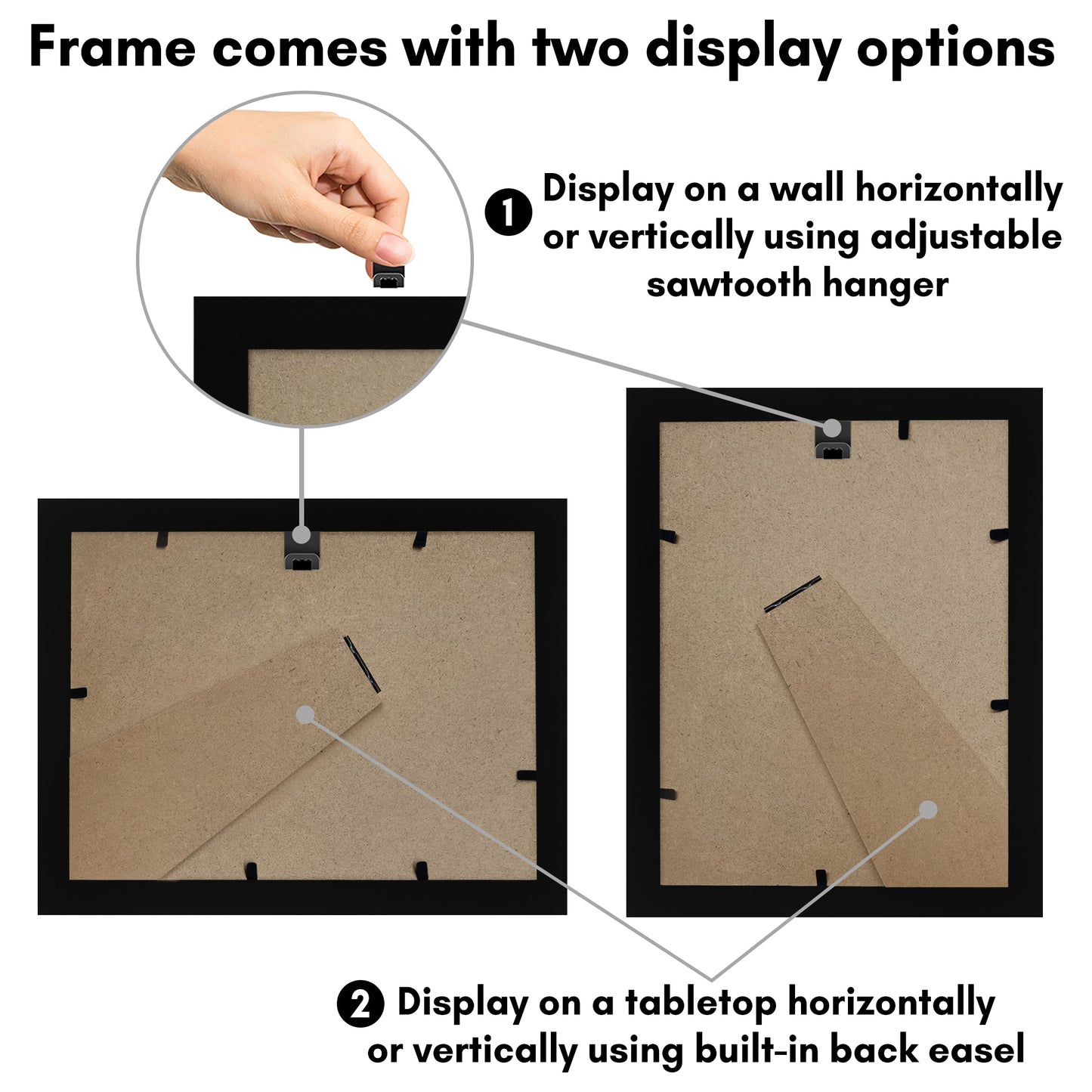 Picture Frame With Wavy Mat - Engineered Wood Photo Frame with Shatter-Resistant Glass Cover